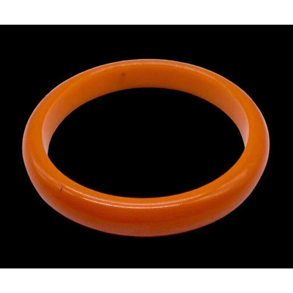 Other - Vintage Bakelite Bangle Bracelet Pumpkin Orange Solid Vibrant Color 3"